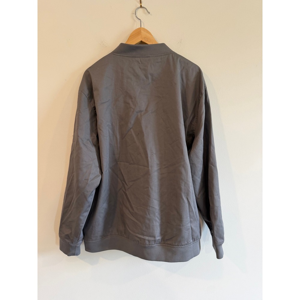Line of Trade Mens XXL Gray Cotton Blend Full Zip Bomber Jacket Outerwear - Picture 6 of 8